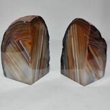 Paire de serre-livres en agate. Espagne, années 1970