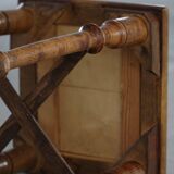 Almue Scandinavian Stool in Wood and Fabric, Late 19th Century