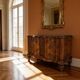 antique walnut serpentine commode
