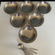 Set of 6 vintage stainless steel ice cream bowls with spoons.