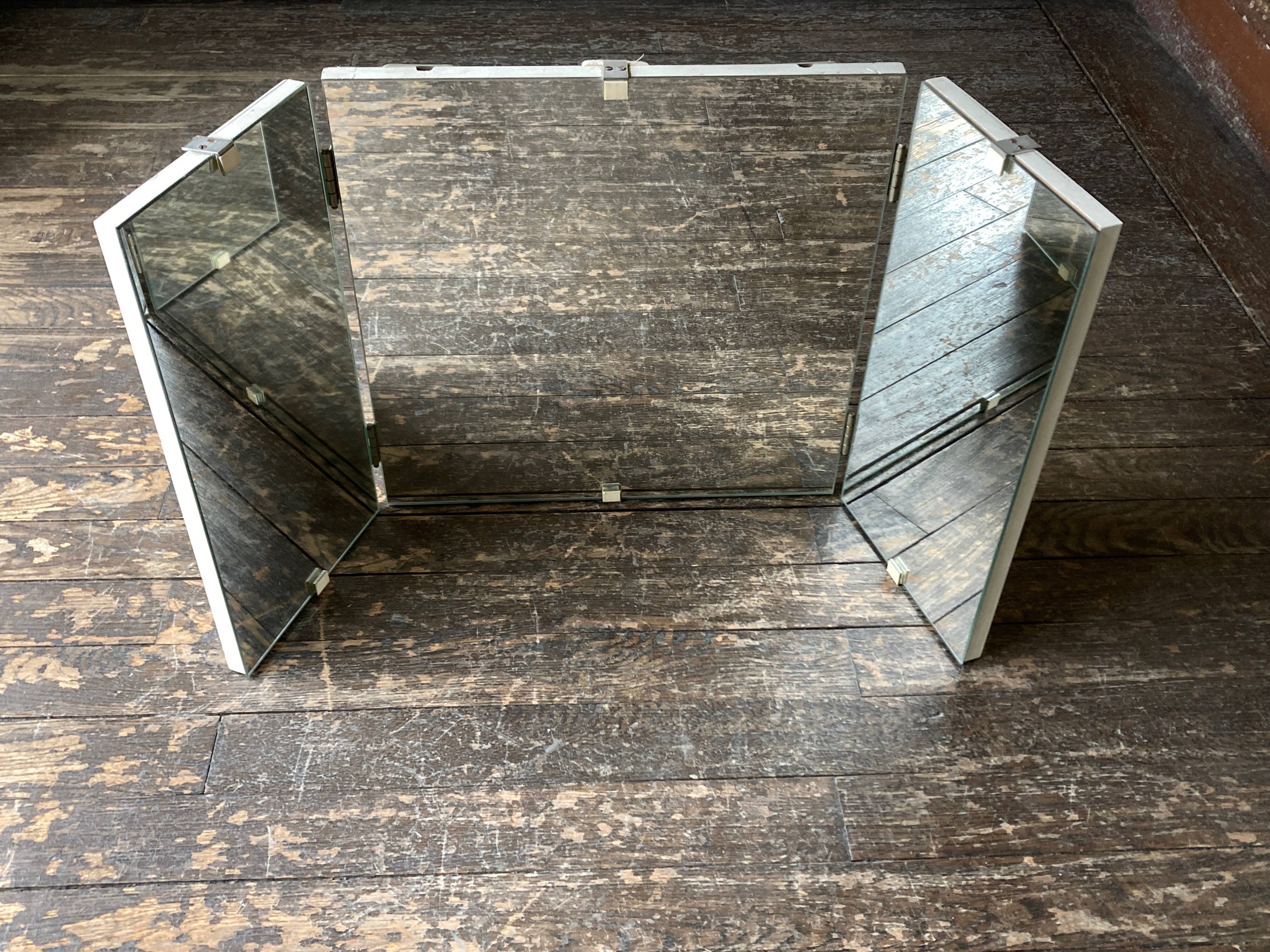 Wooden wallet triptych bathroom mirror 78cm x 38cm