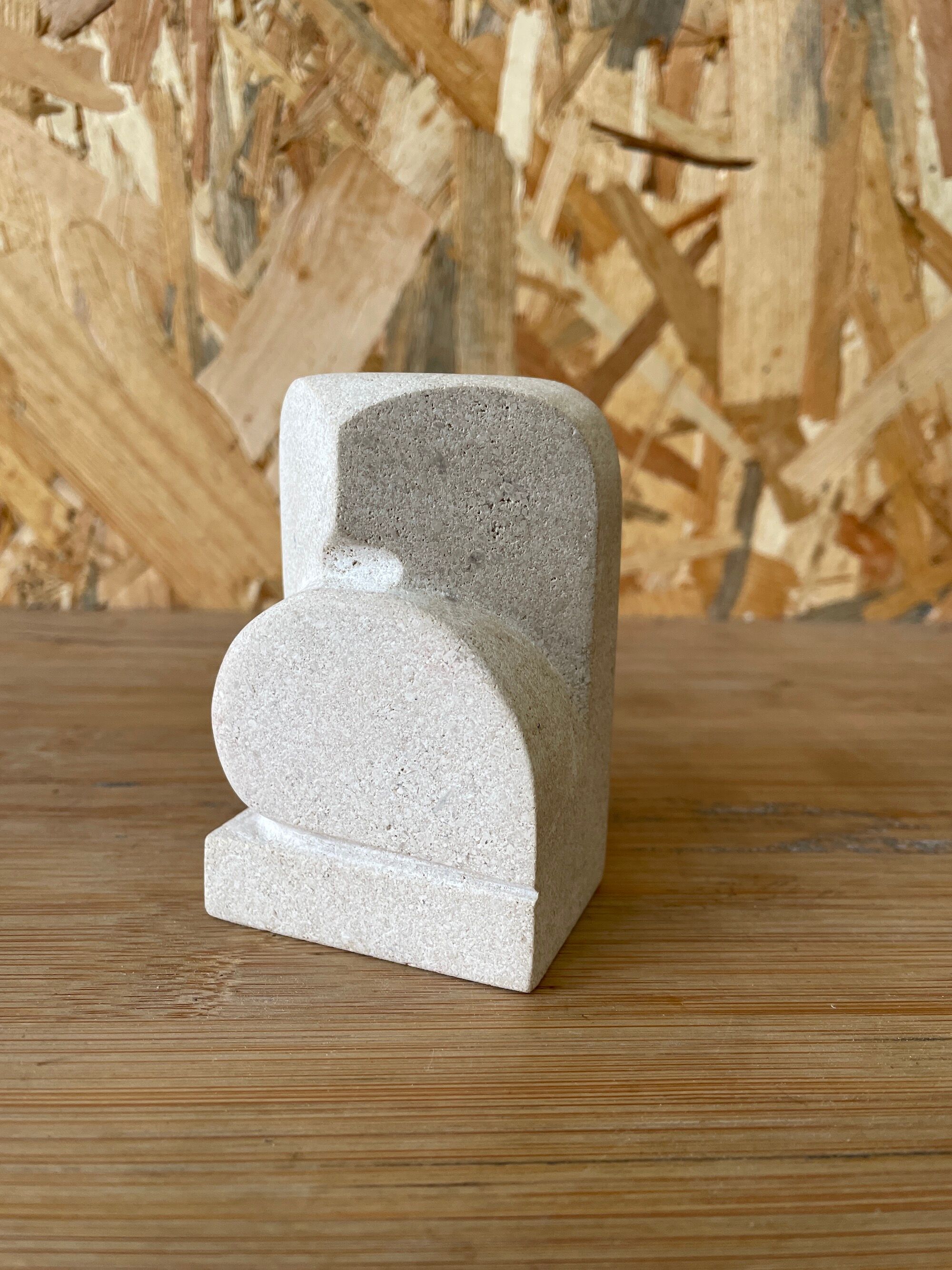 Owl/Owl Travertine Paperweight - 1970s