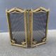 Brass fireplace fire screen 1900, French art nouveau spark screen with 4 shutters