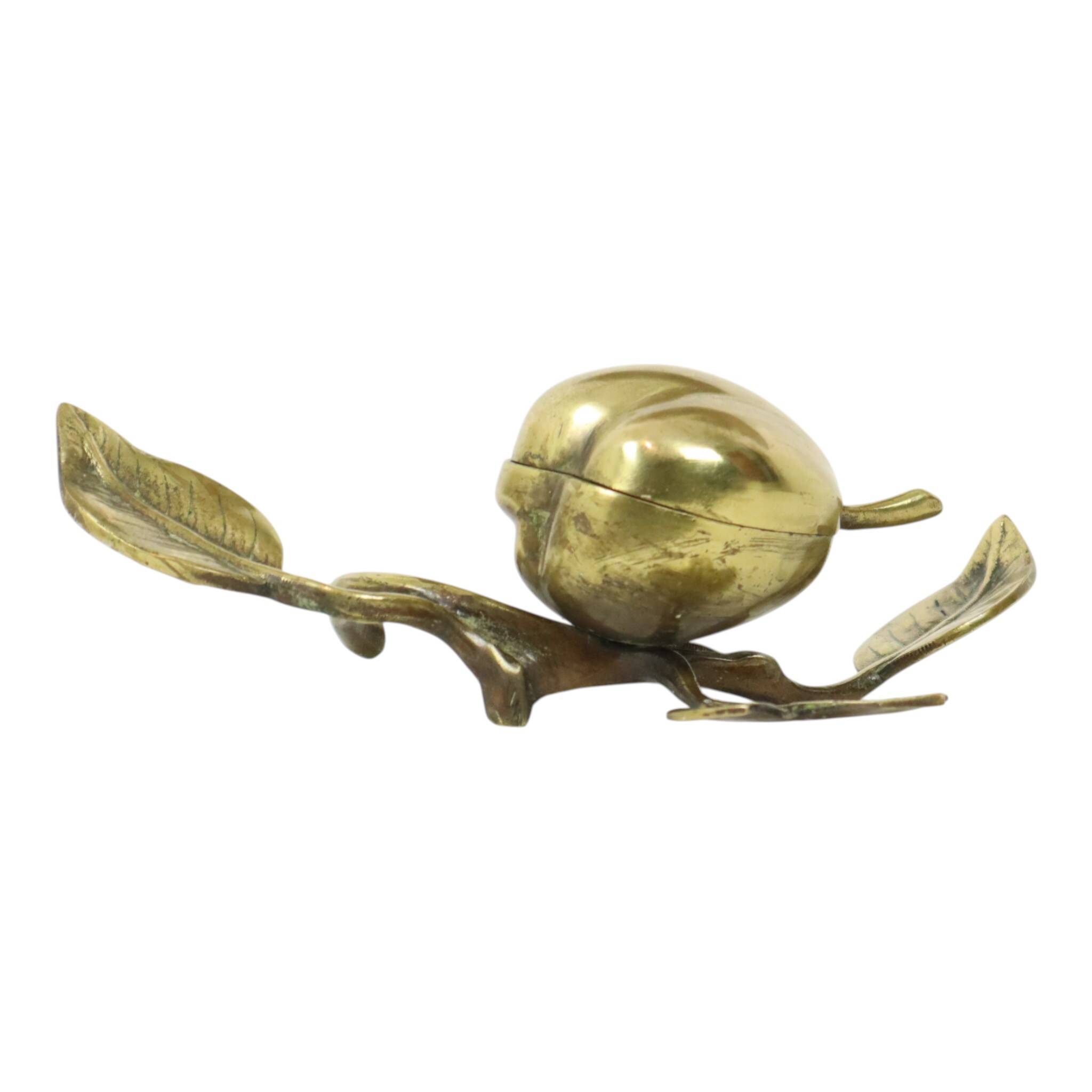 French Art Nouveau Jewelry Box Ashtray Bronze Pear 1920s