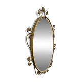 Vintage gold oval wall mirror