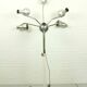 Chrome mid century modern adjustable five-arm lamp on wheel base