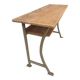 Double desk of schoolboy wood metal vintage curved base