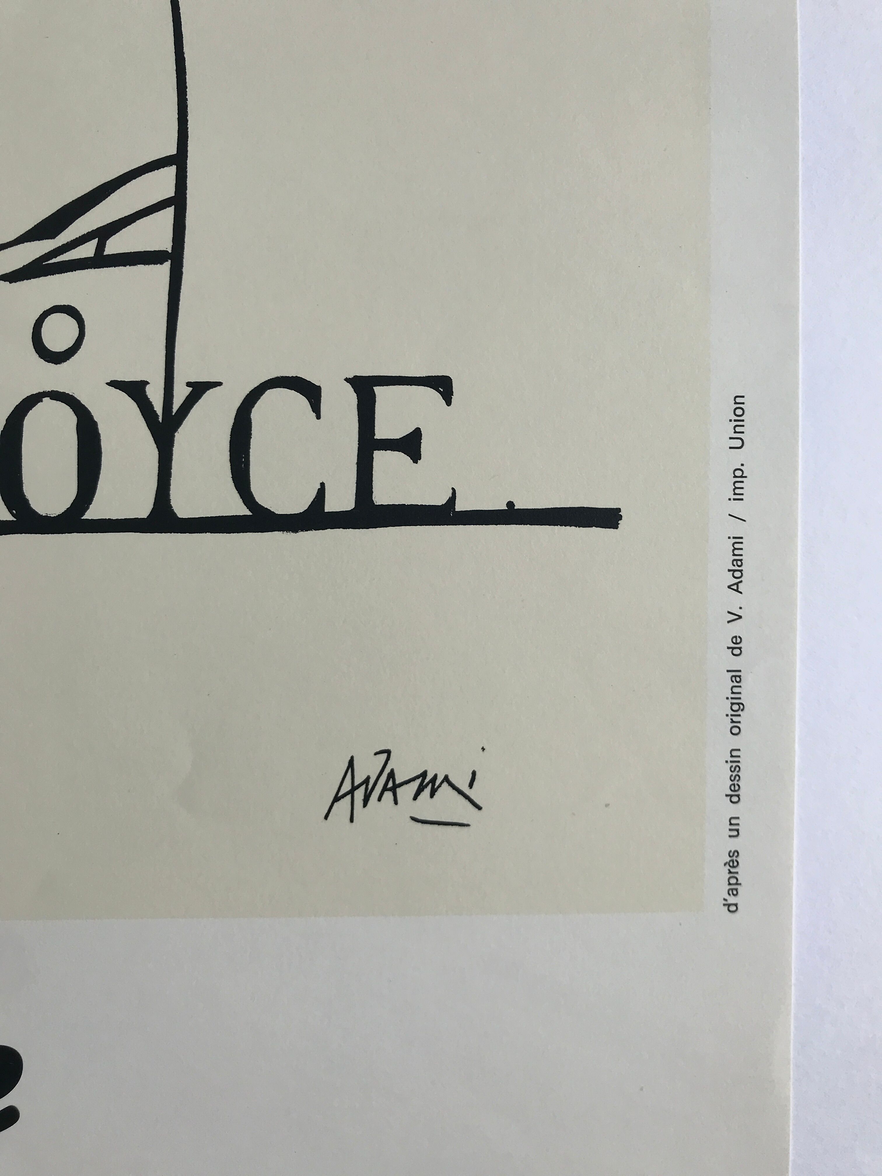 Original poster by Valerio Adami, James Joyce and Paris / BPI, 1975