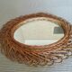 Oval rattan mirror 60s