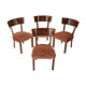 1930s art deco dining chairs in walnut, czechoslovakia
