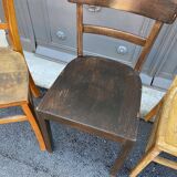 4 vintage curved wooden bistro chairs