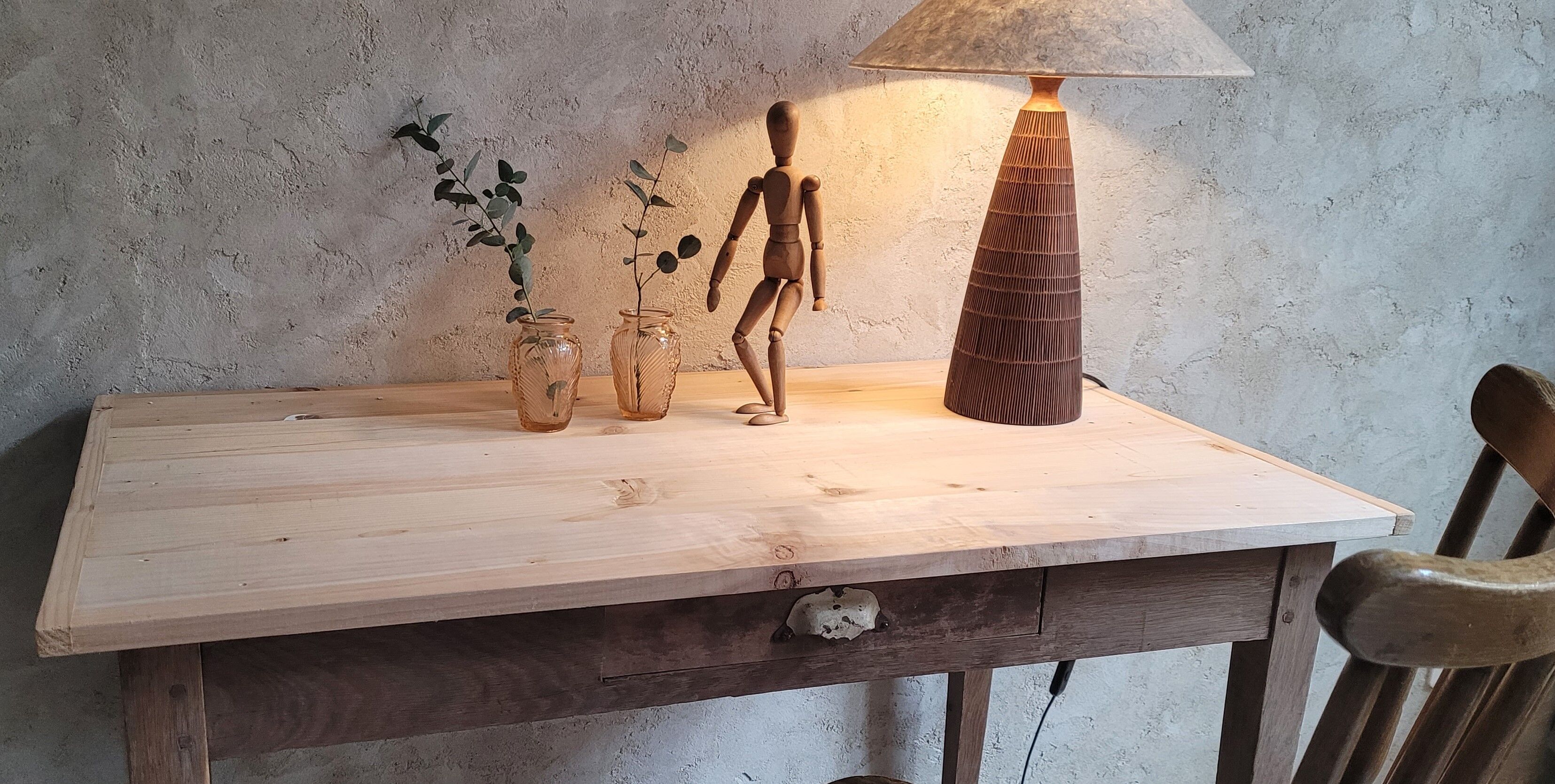 Paire de vases art déco verre rosé