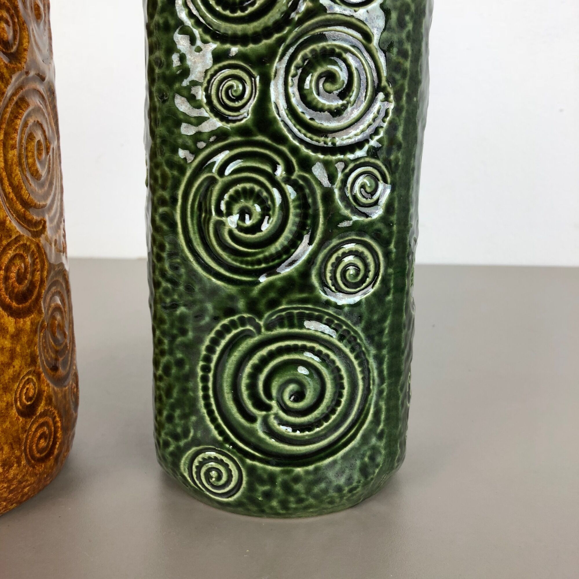Set of two pottery fat lava vases jura "282-26" made by Scheurich, Germany 1970s