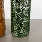 Set of two pottery fat lava vases jura "282-26" made by Scheurich, Germany 1970s