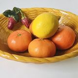 Rattan-style slip fruit bowl