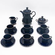 Coffee service, cobalt porcelite, Pruszków, 1960s