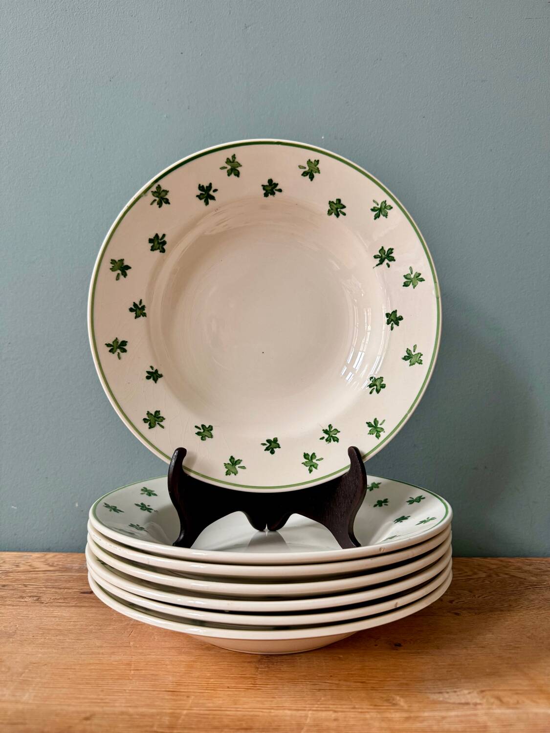 Set of 7 Digoin Sarreguemines earthenware soup plates