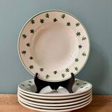 Set of 7 Digoin Sarreguemines earthenware soup plates