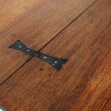 Antique French octangular folding table in solid oak, ca. 1850