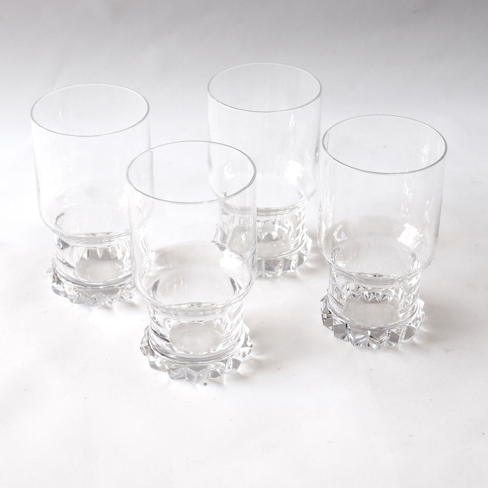4 high crystal whisky glasses
