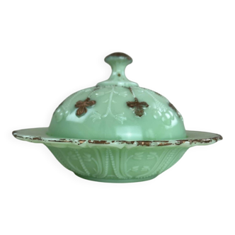 Jade green opaline bonbonnière