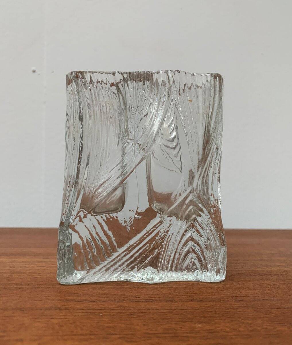 Vintage Glass Block Vase