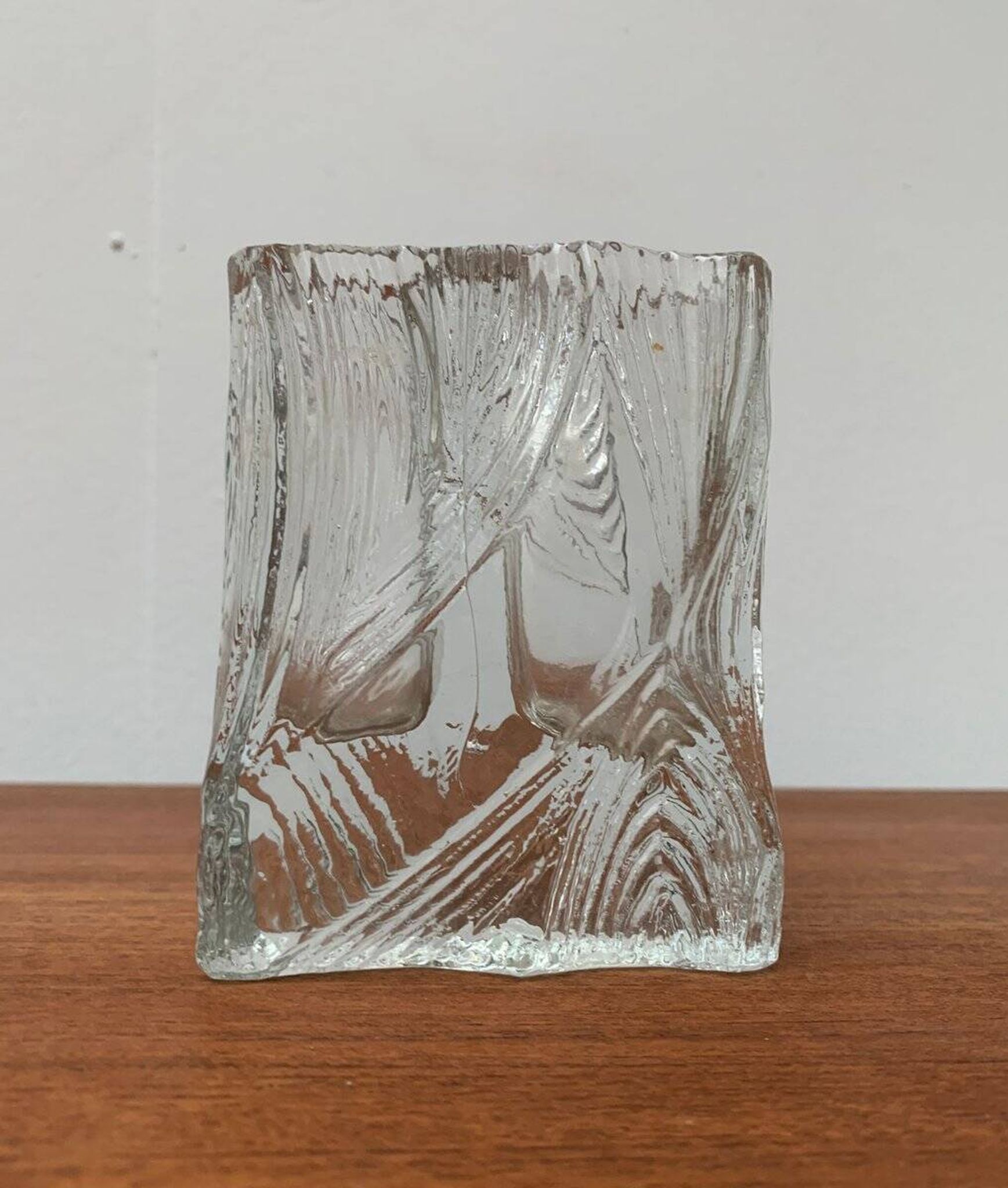 Vintage Glass Block Vase