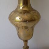 Gilded brass vase with engraved patterns (17 cm)