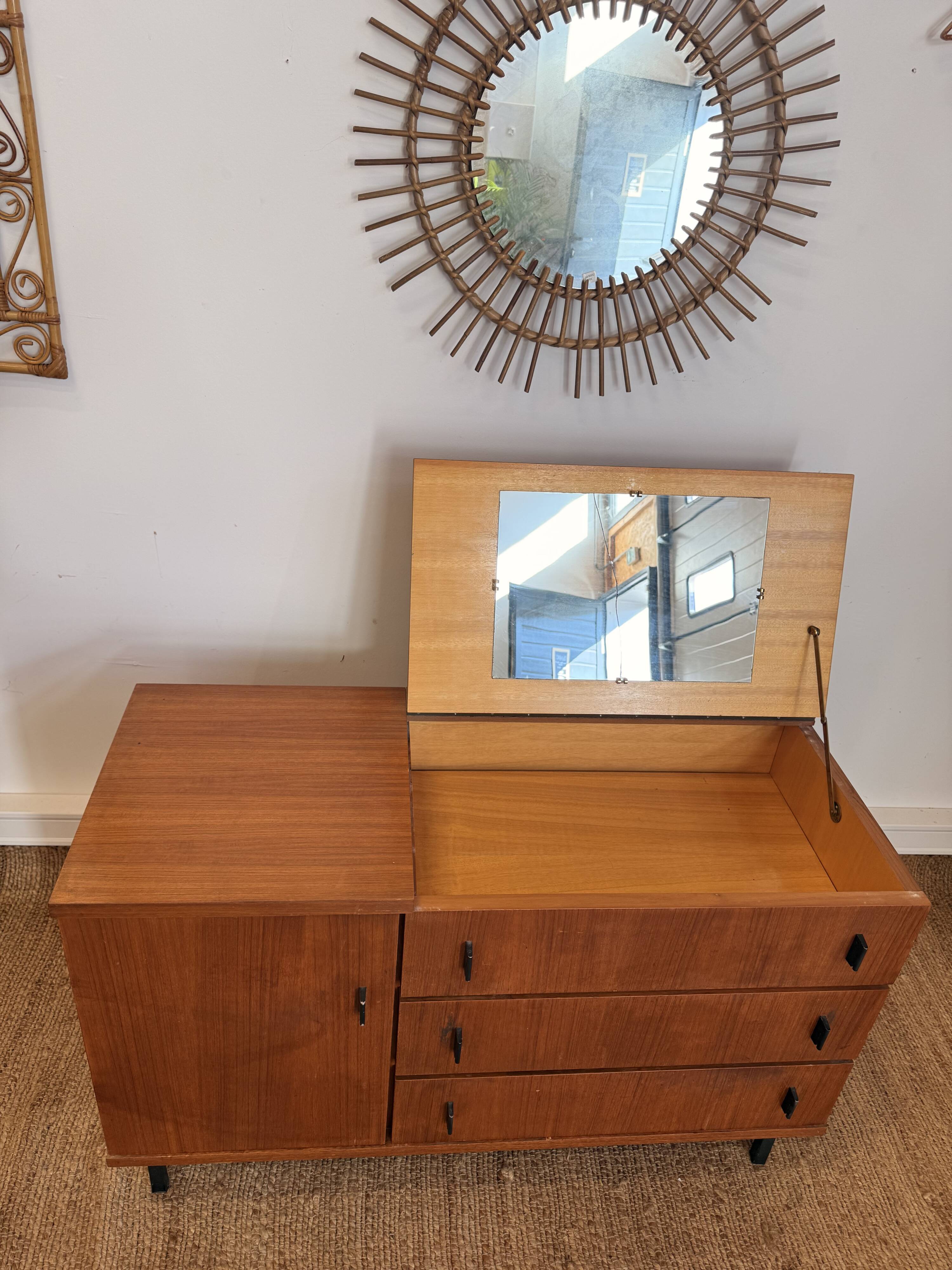 Coiffeuse de style scandinave en bois plaqué , années 70