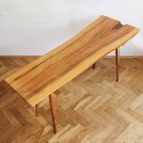1960s Organic Solid Oak Side Table