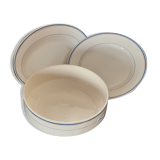 3 Plats anciens  Orchies: saladier, plat ovale et plat rond.