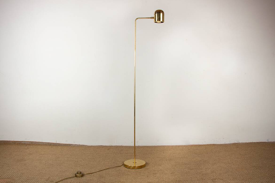 Swedish Brass Floor Lamp, Model G 230 by Bergboms 1960.