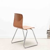 Flötotto chair sled straight shell oak and chrome