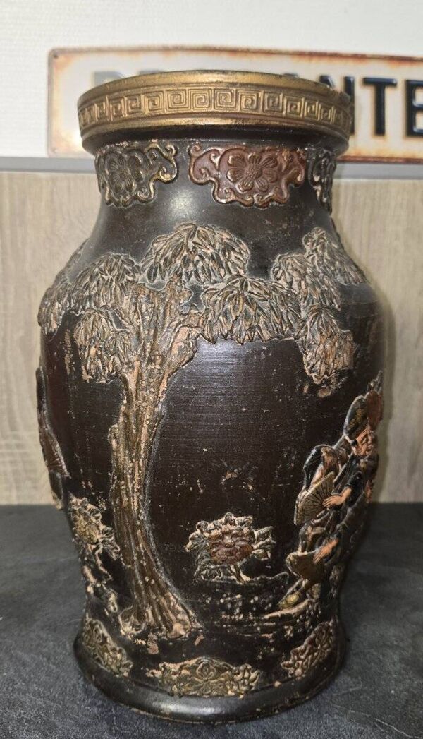 Vase japonais signé en terre cuite, période Meiji, Asie XIXème s.
