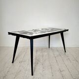 Abstract Painted Dining Table in Black and White, 1953