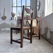 Set 4 chaises rustiques chêne De puydt, Belgique 1970