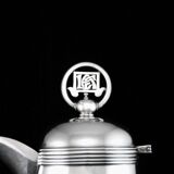 Leitão & irmão - carafe in solid silver and crystal from the art deco period