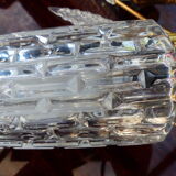 Large vintage brass and glass wall light 1950