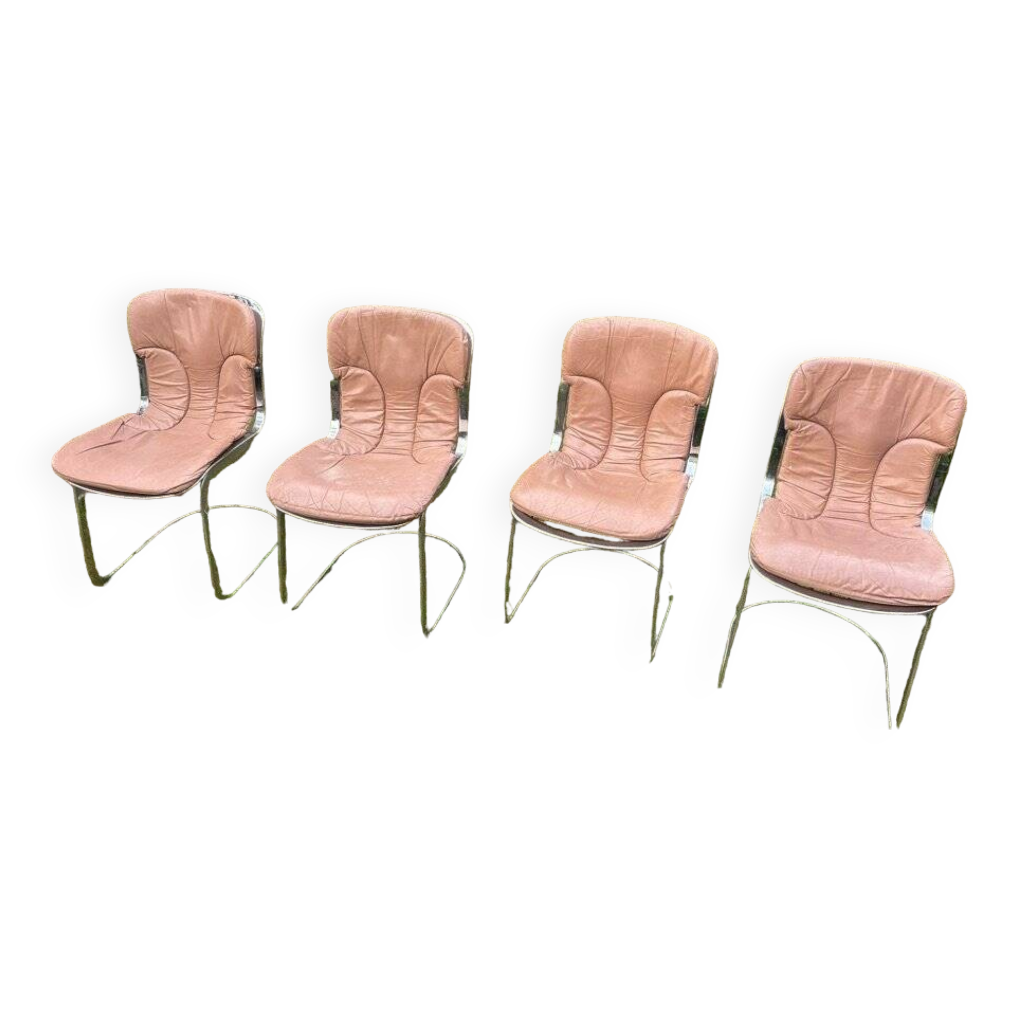 Set of 4 vintage 70s Cidue chairs