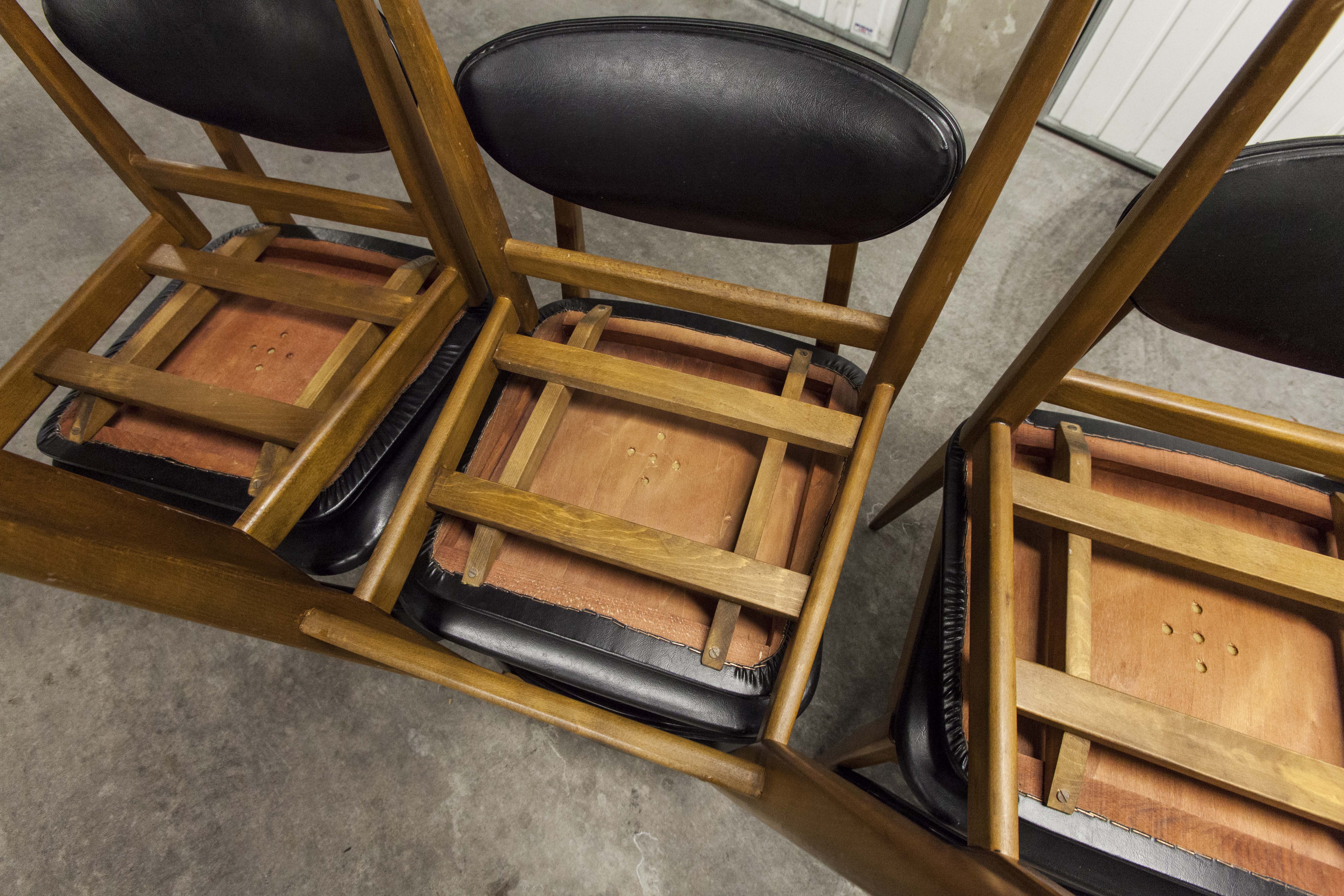 6 Teak chairs with oval back