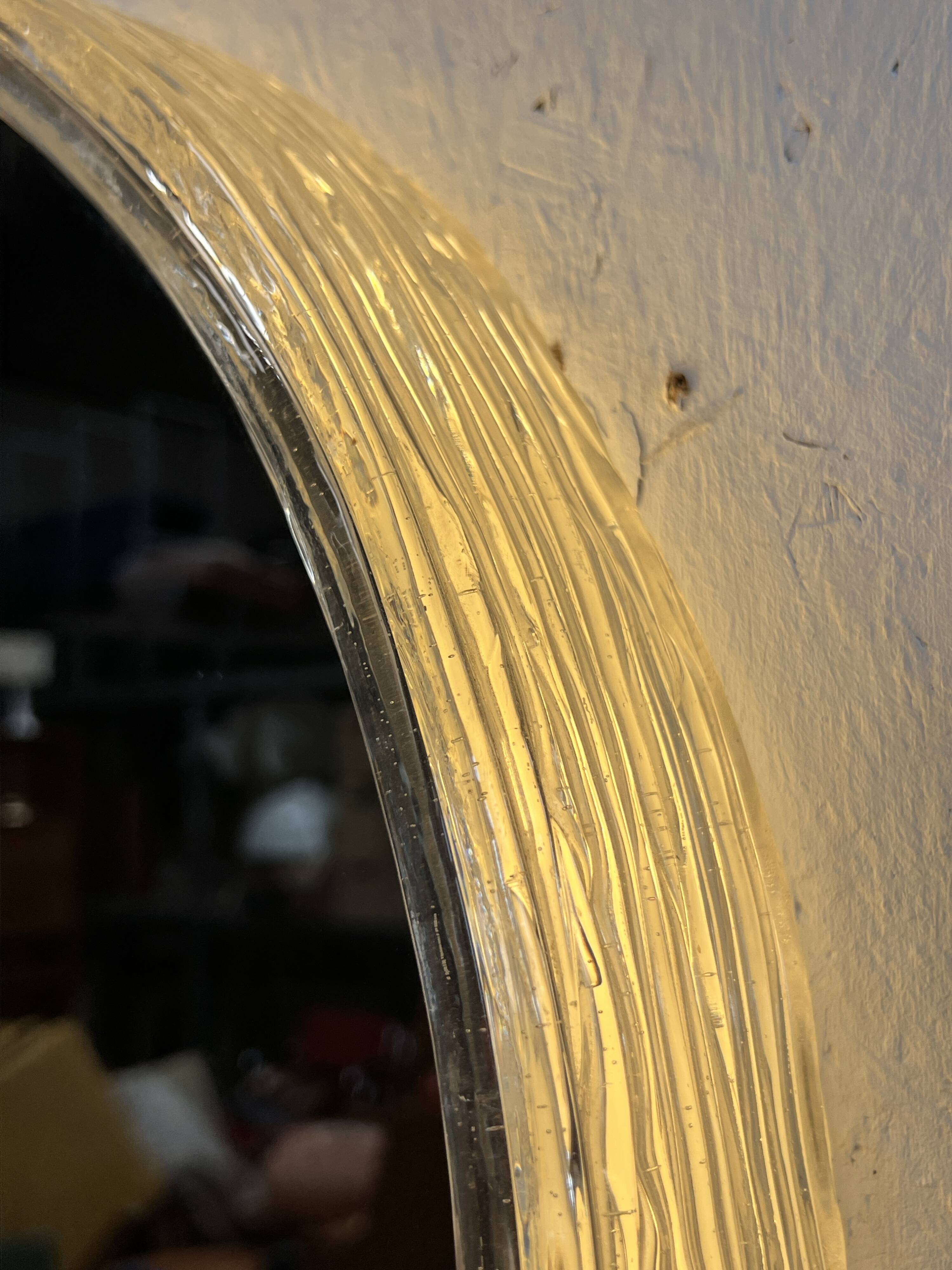 Miroir Hillebrand vintage demi-rond avec éclairage