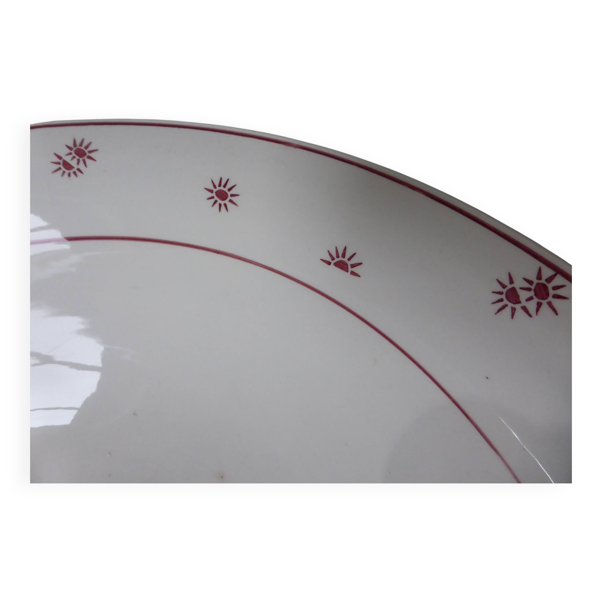 Vintage salad bowl on pedestal Digoin Sarreguemines model Andree