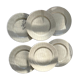 Set of 6 speckled grey stoneware plates 1970