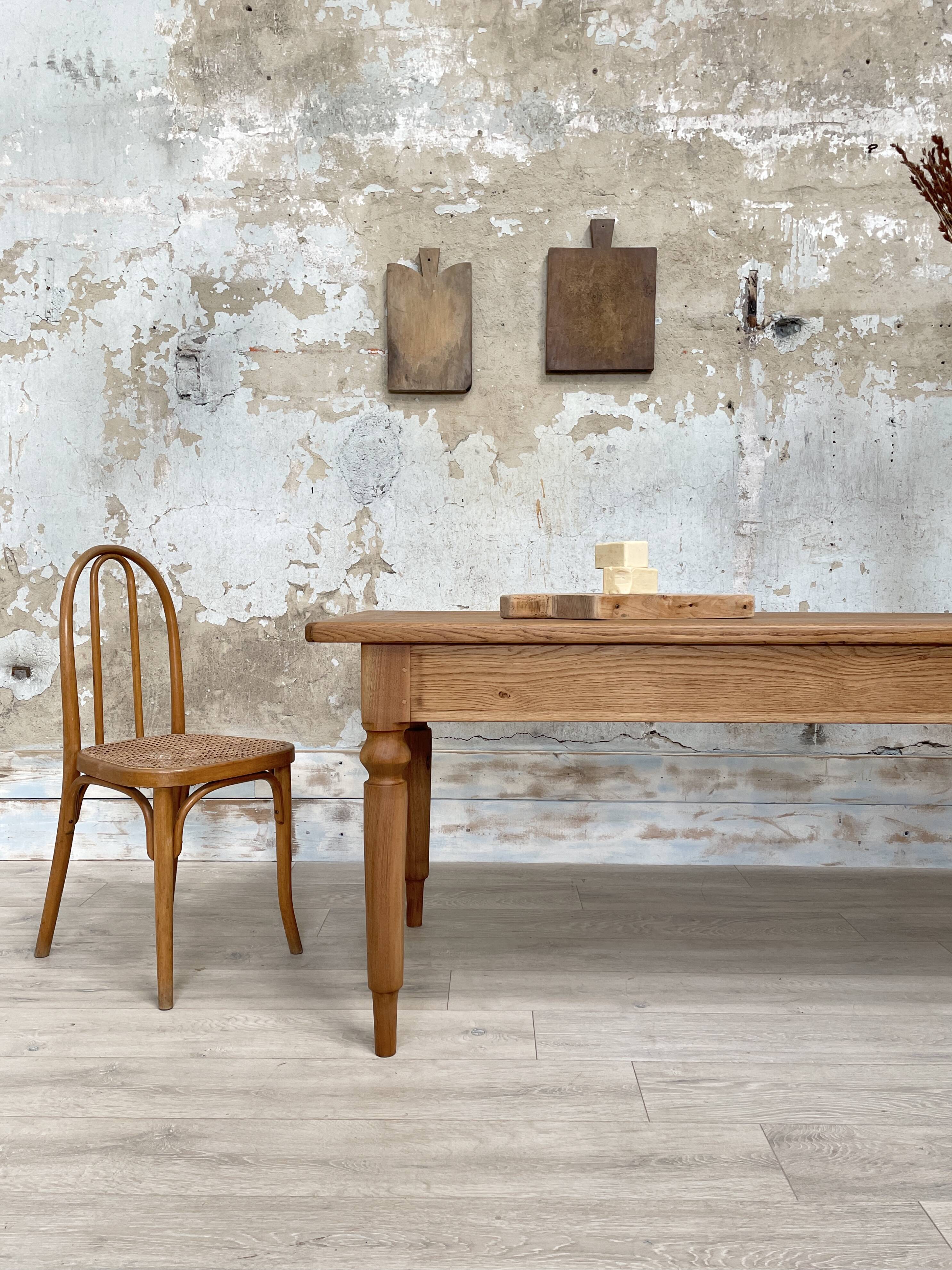 Solid wood farmhouse table