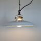 Lampe suspendue en émail blanc industriel, années 1960