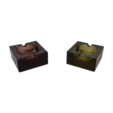 Two vintage glass ashtrays
