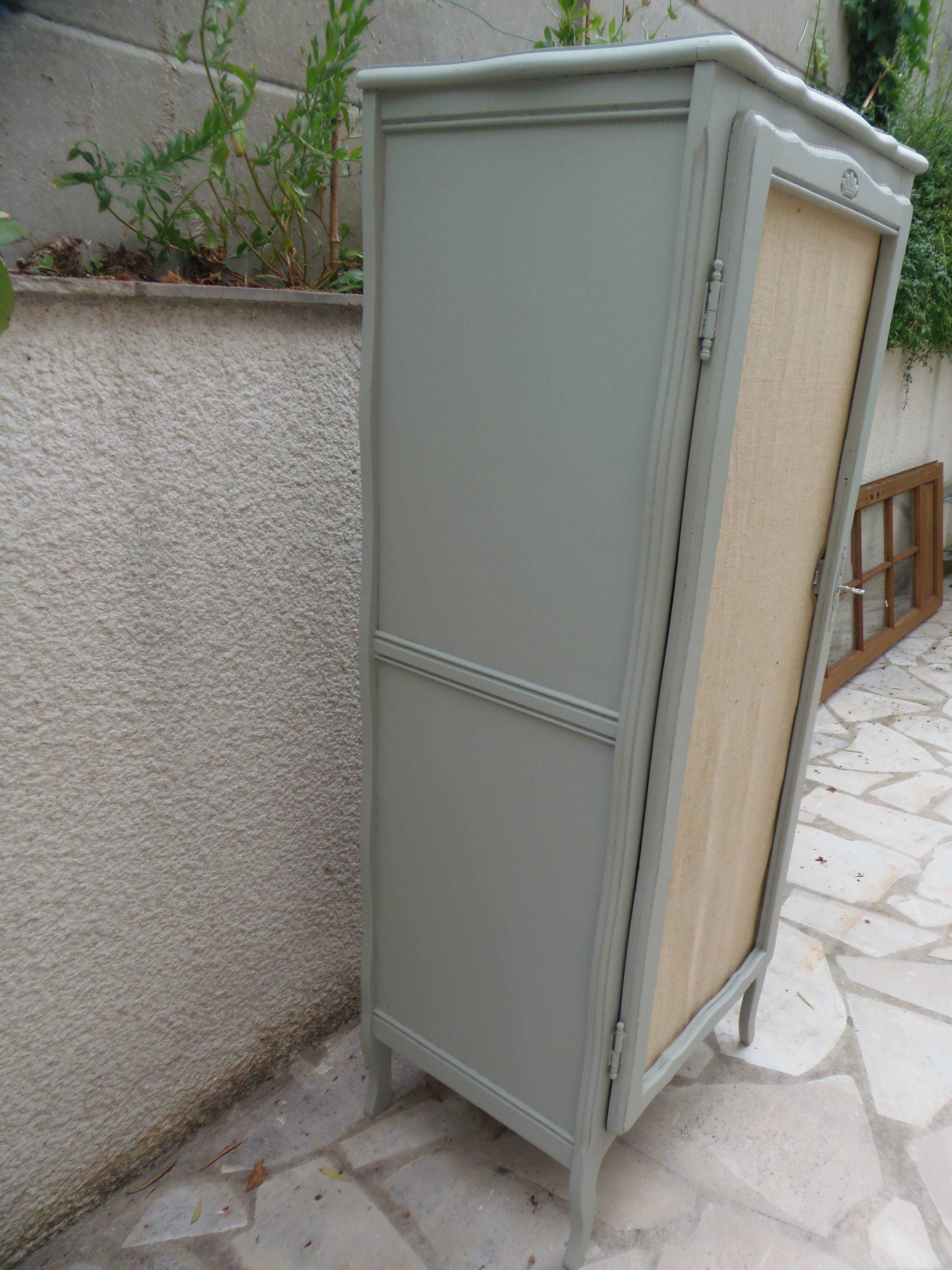 Re-enchanted vintage wardrobe in grey-green.