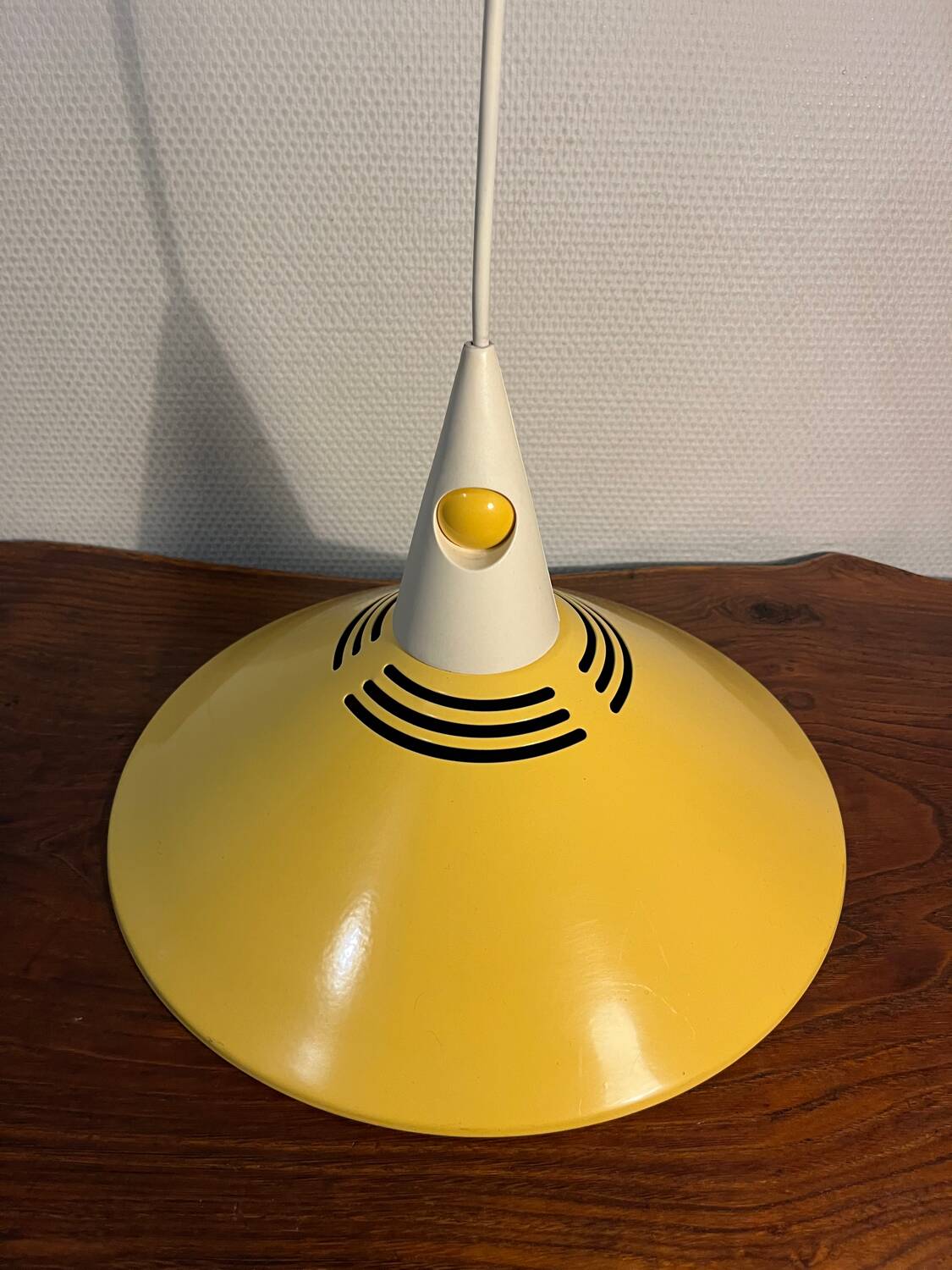 Memphis style metal pendant light from the 80s