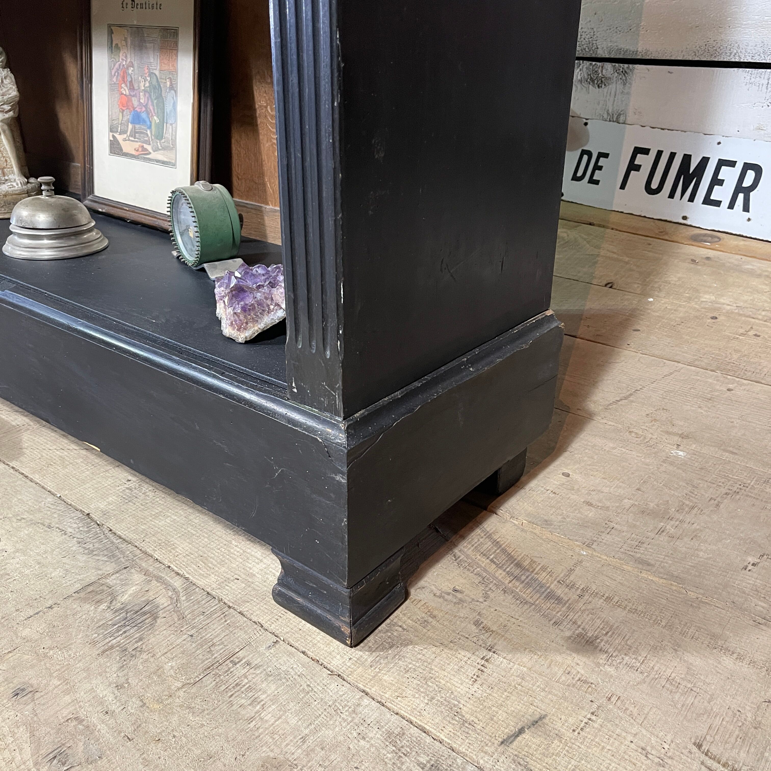 Black patina bookcase