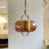 Suspension en laiton et verre fumé de Temde, Allemagne, années 1970